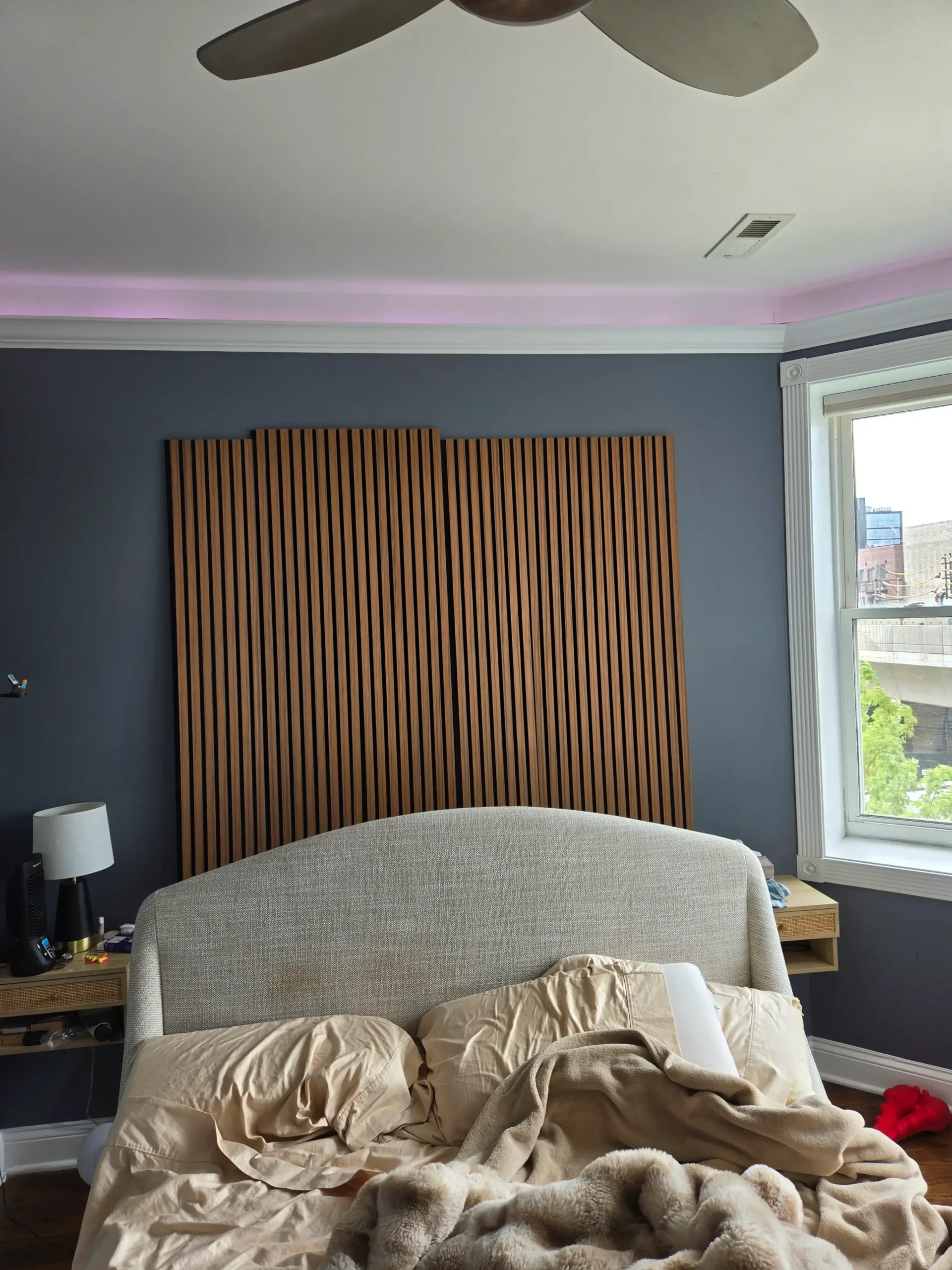 Wood Slat Accent Wall Installation in Chicago